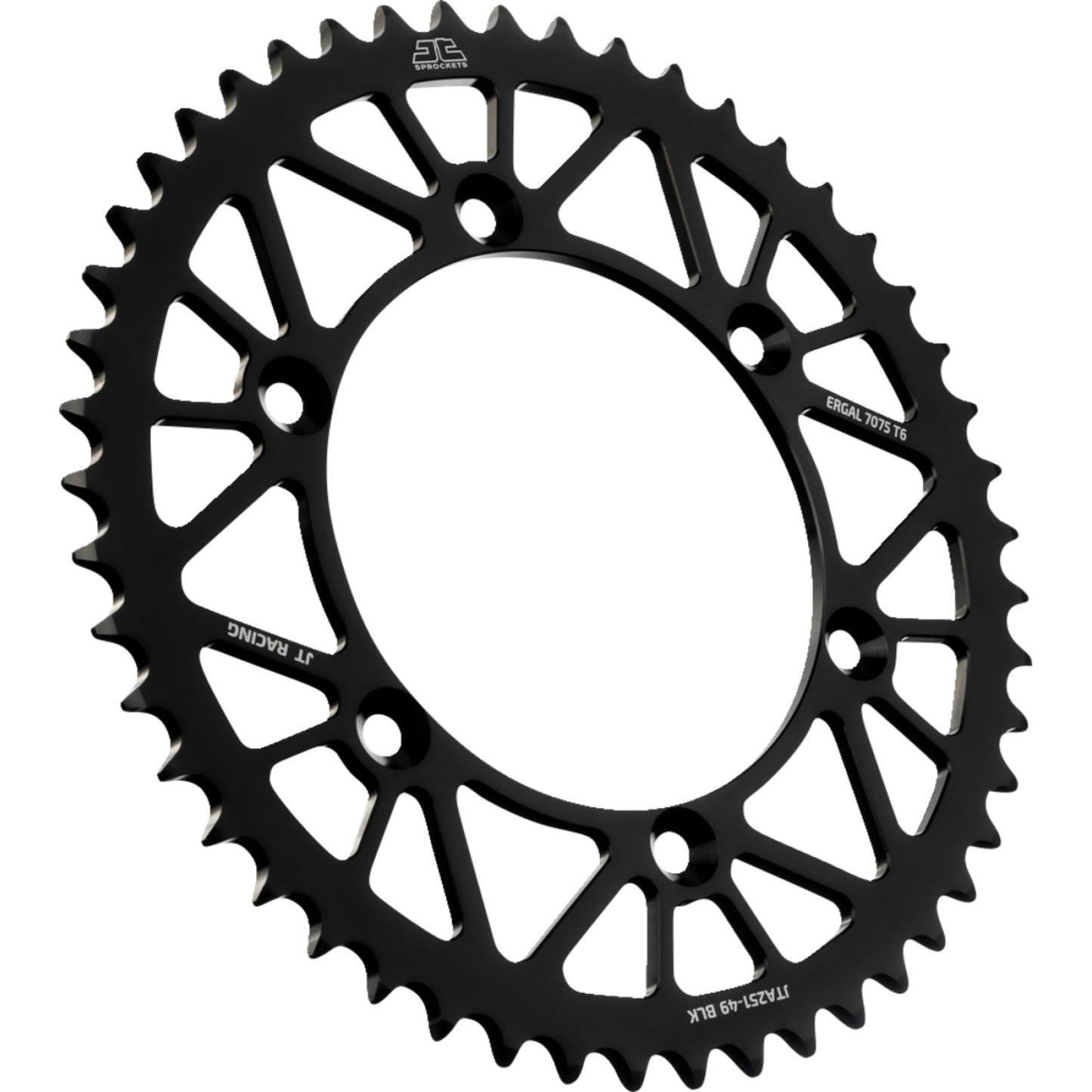 JT SPROCKETS Rear Sprocket - Black - 49 Tooth - Yamaha JTA251.49BLK by JT Rear Sprockets   Aluminum/Alloy