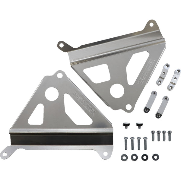 Works Connection Radiator Brace Set - Silver - Yamaha 18-268