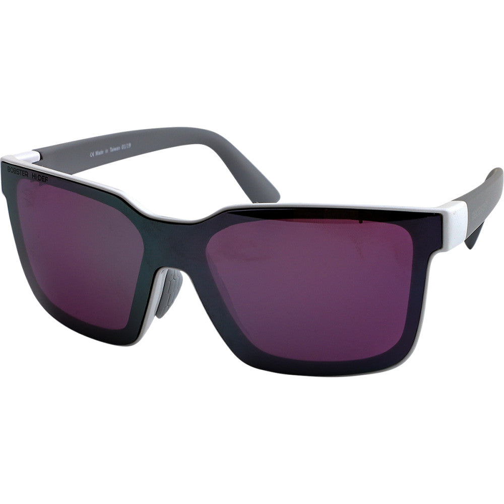BOBSTER Boost Sunglasses - Gloss White Gray Temples - Purple Mirror Lens BBST002H