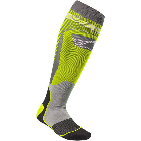 Alpinestars MX Plus 1 Socks - Yellow/Gray - Small/Medium 4701820-501-SM