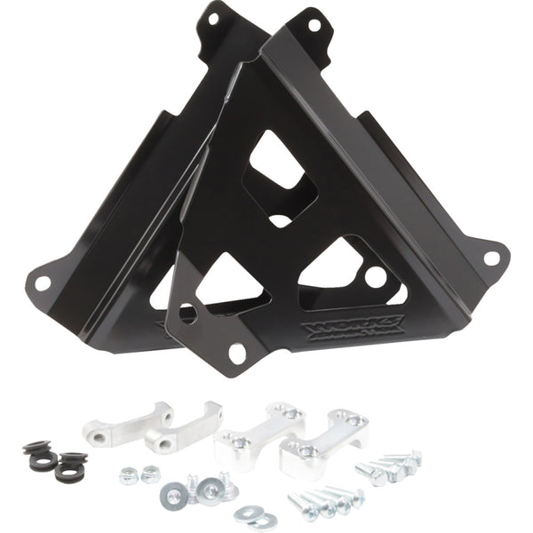Works Connection Radiator Brace Set - Black - Yamaha 18-B269