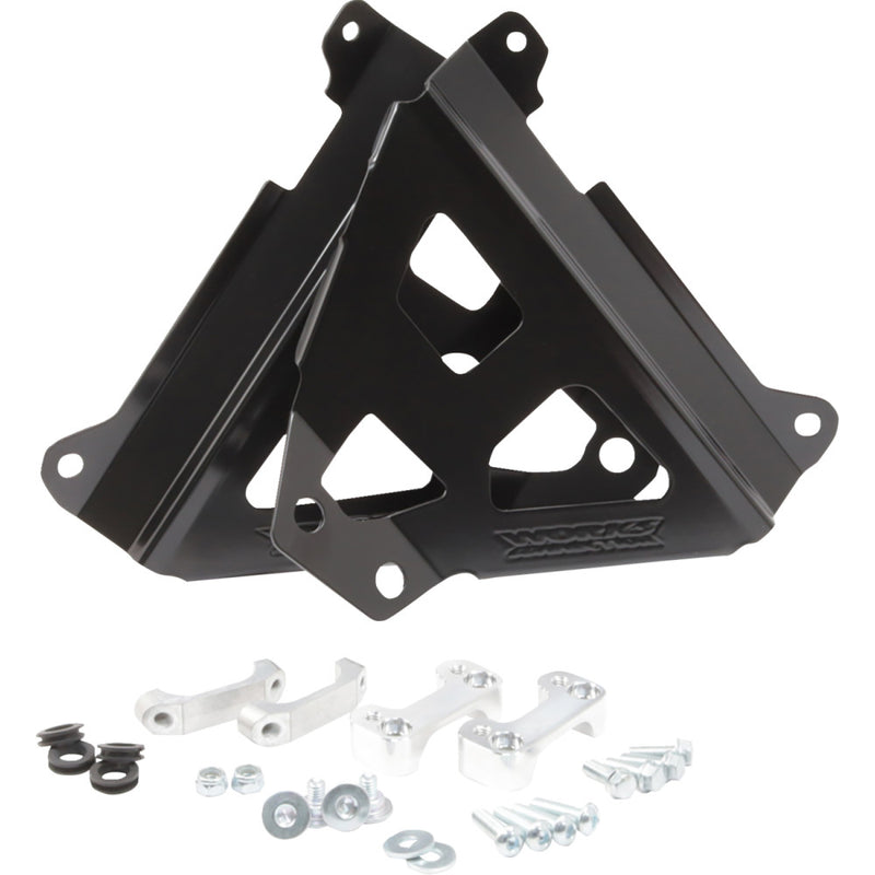 WORKS CONNECTION Radiator Brace Set - Black - Yamaha 18-B269