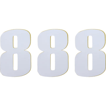 Moose Racing Race Number 8 - White - 6" 80108