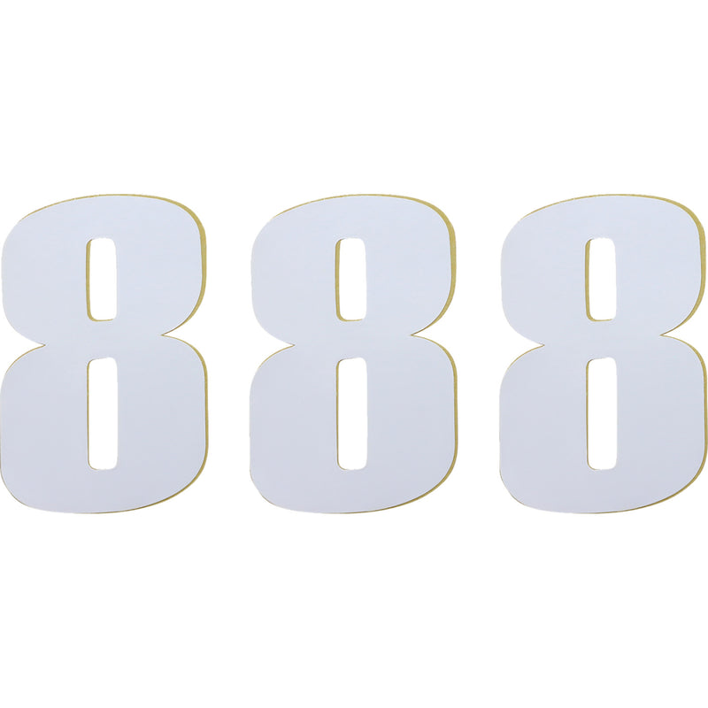 Moose Racing Race Number 8 - White - 6" 80108