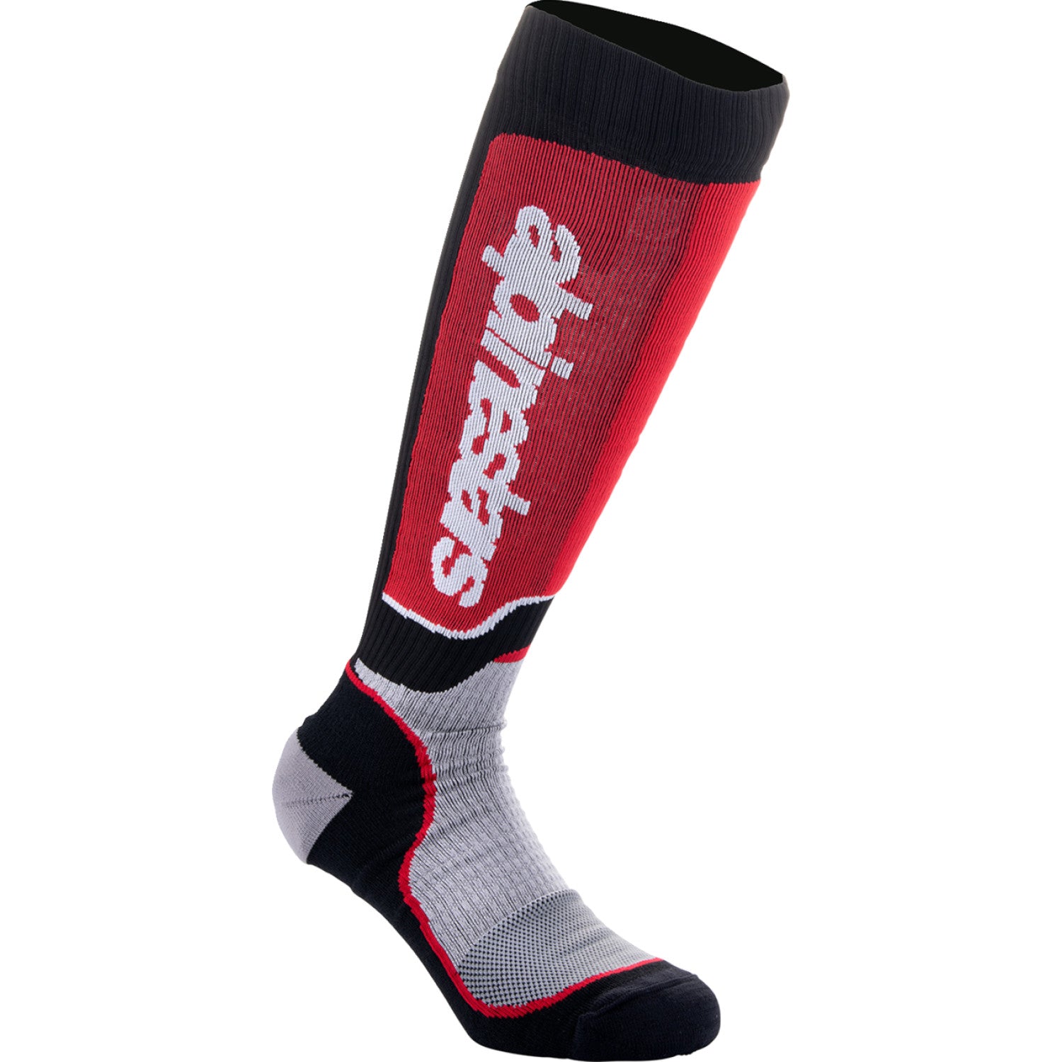 ALPINESTARS MX Plus Socks - Black/Red/Gray - Medium 4702324-1215-M