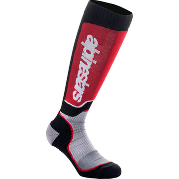 ALPINESTARS MX Plus Socks - Black/Red/Gray - Medium 4702324-1215-M