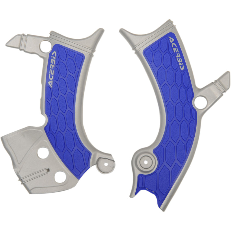 Acerbis X-Grip Frame Guards - Silver/Blue - Yamaha 2689411404