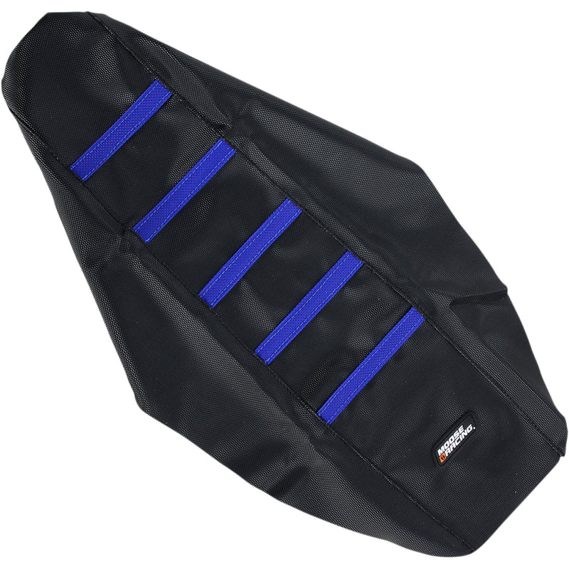 Moose Racing Ribbed Seat Cover - Black Cover/Blue Ribs - Yamaha YZF25006-332RT