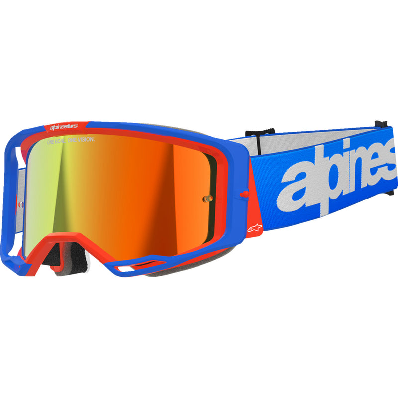 Alpinestars Vision 8 Goggle - Wordmark - Blue/Orange - Red Mirror 5101325-7303 | Goggles 
