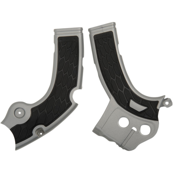 Acerbis X-Grip Frame Guards - Silver/Black - YZ 250F/450F/WR250F/450F 2640271015