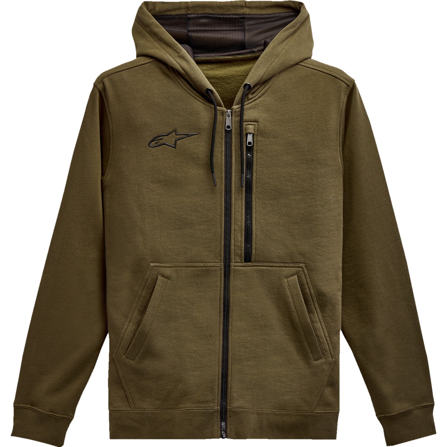 ALPINESTARS Asymmetrical Zip-up Hoodie - Military - XL 121351030690XL