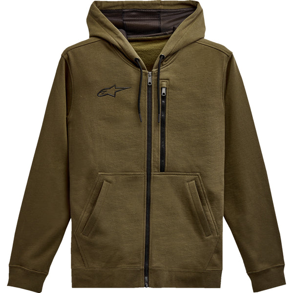 Alpinestars Asymmetrical Zip-up Hoodie - Military - 2XL 121351030690XXL