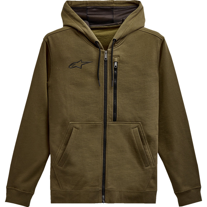 ALPINESTARS Asymmetrical Zip-up Hoodie - Military - Large 121351030690L