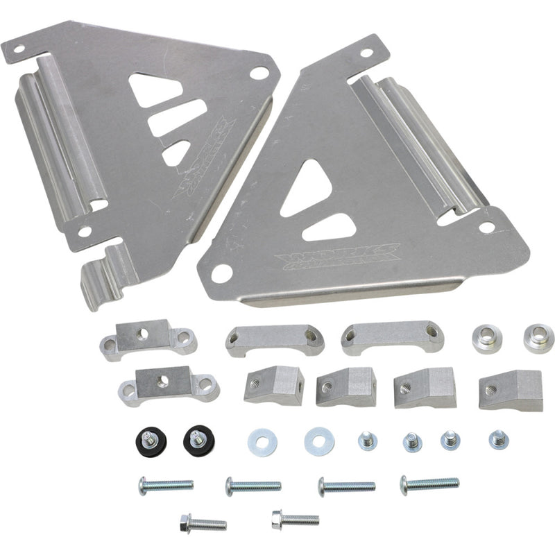 WORKS CONNECTION Radiator Brace Set - Silver - Kawasaki 18-198
