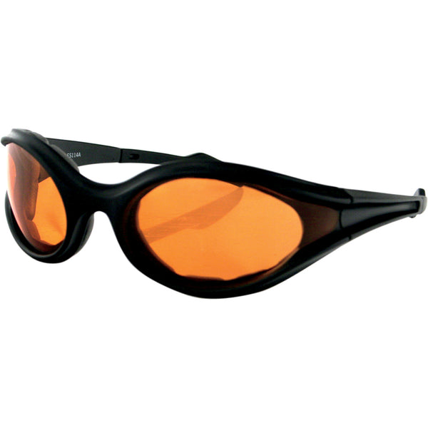 Bobster Foamerz Sunglasses - Matte Black - Amber Lens ES114A