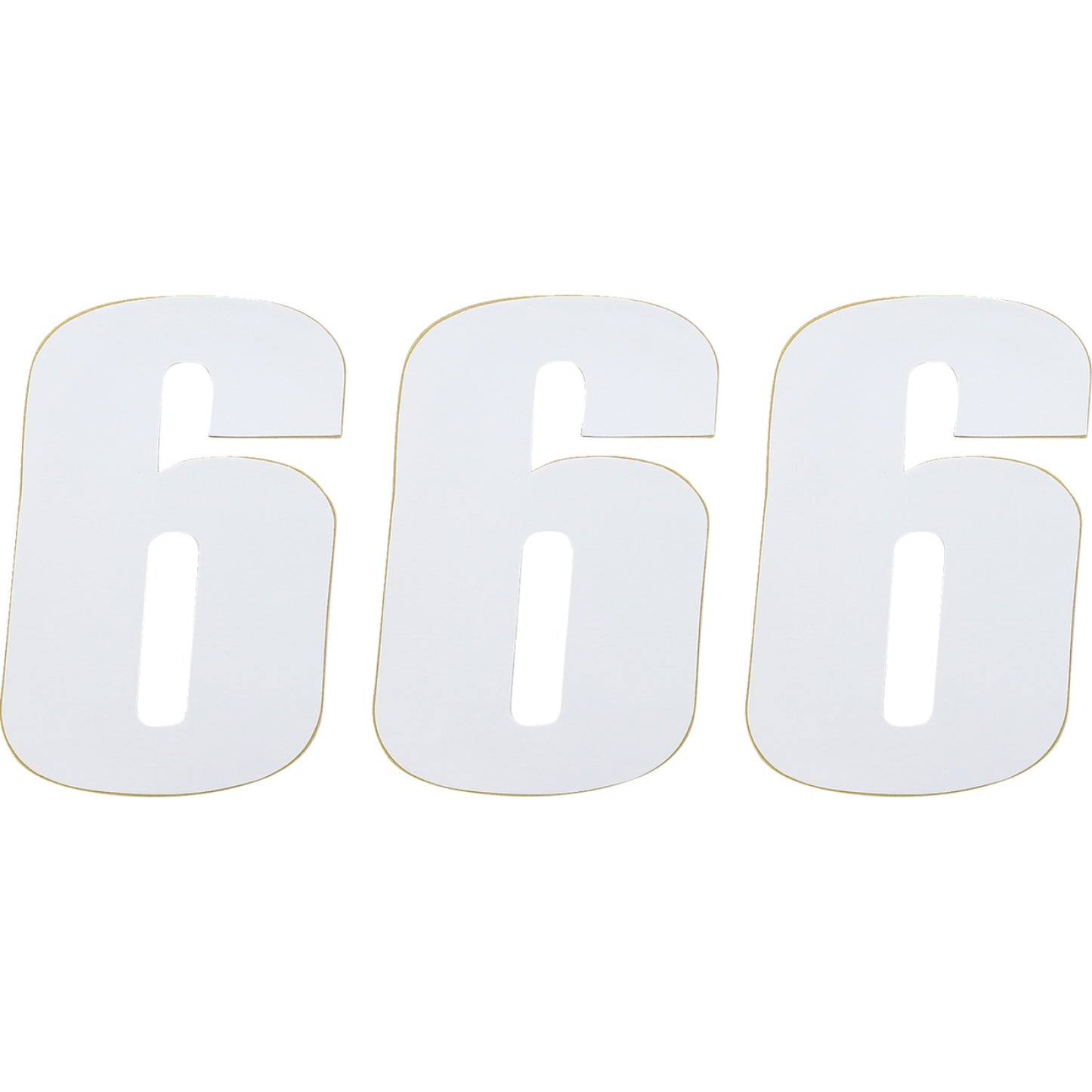 Moose Racing Race Number 6 - White - 4.5" 80006