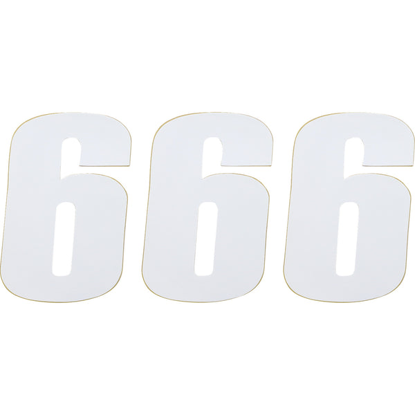 Moose Racing Race Number 6 - White - 4.5