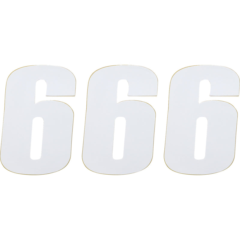 Moose Racing Race Number 6 - White - 4.5" 80006