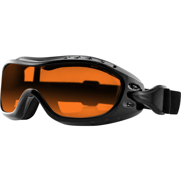 Bobster Night Hawk Goggle - Gloss Black - Amber Lens BHAWK01A