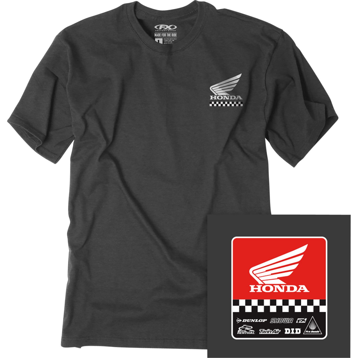 FACTORY EFFEX Youth Honda Starting Line T-Shirt - Heather Charcoal - Small 27-83300