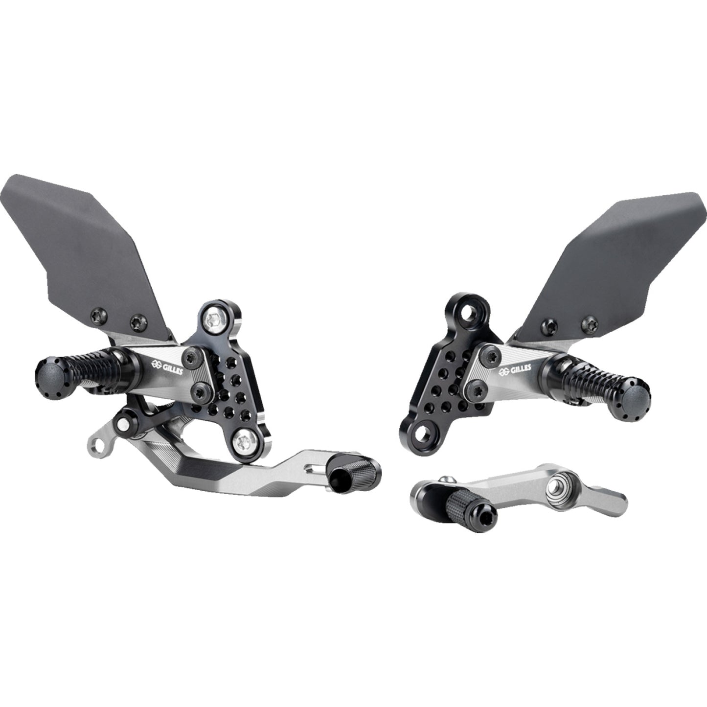 Gilles Tooling Adjustable Rearset - Black/Chrome AS31GT3-Y15-B | Rearsets Motorcycle