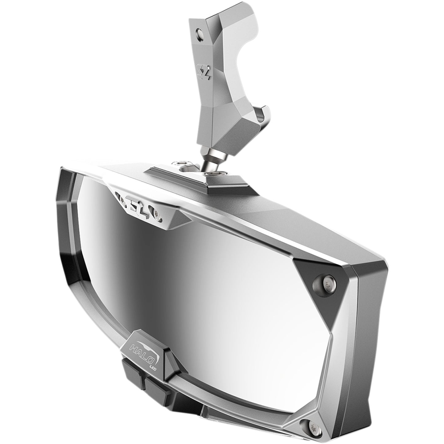 SEIZMIK Mirror - Halo R - Rear View w/LED Cabin Light - Rectangle - Silver w/Silver Bezel - Can Am Defender 56-18023