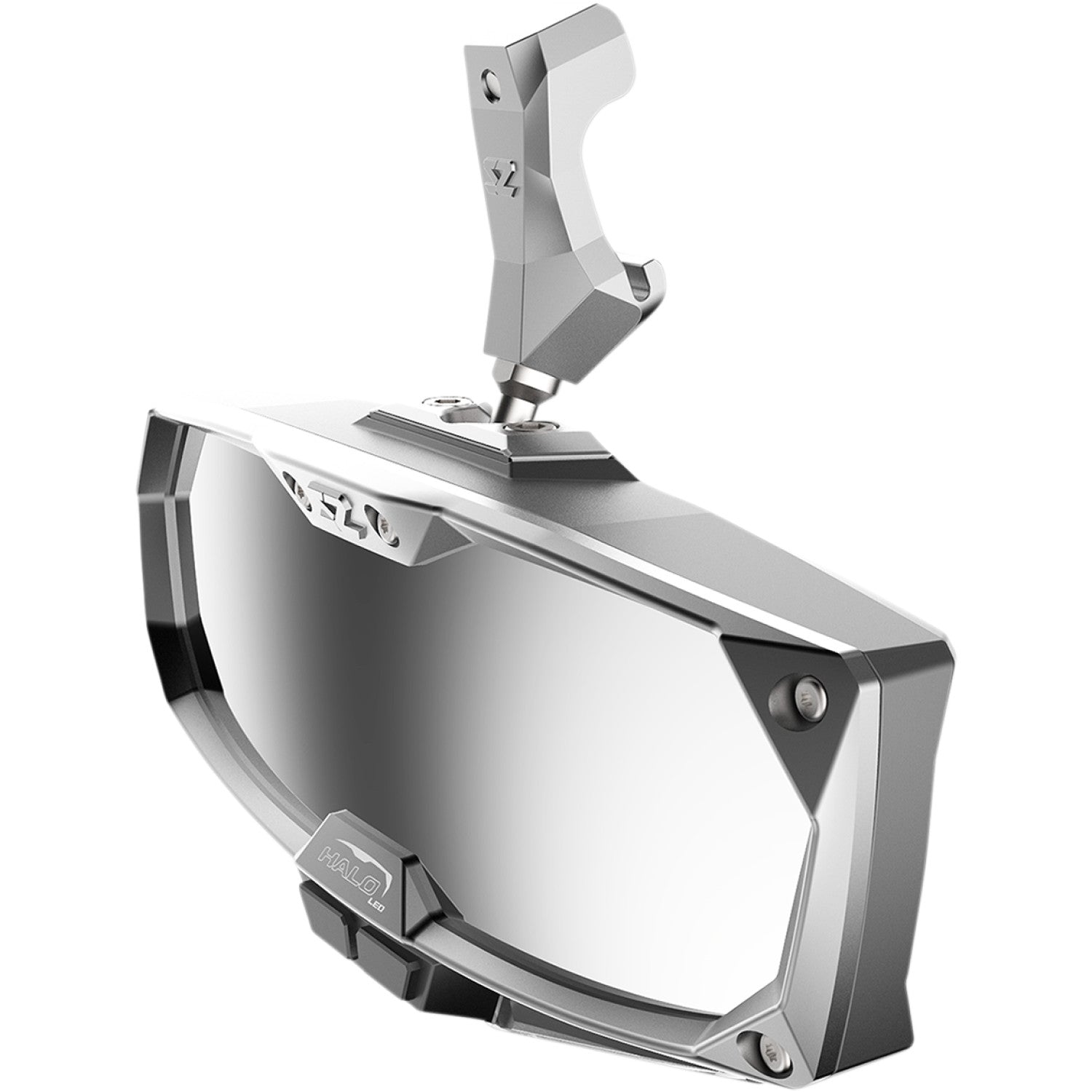 SEIZMIK Mirror - Halo R - Rear View w/LED Cabin Light - Rectangle - Silver w/Silver Bezel - Can Am Defender 56-18023