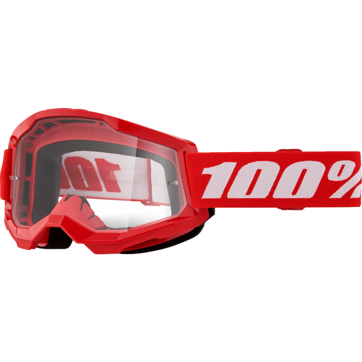 100% Strata 2 Red/Clear Lens Goggles by 100%