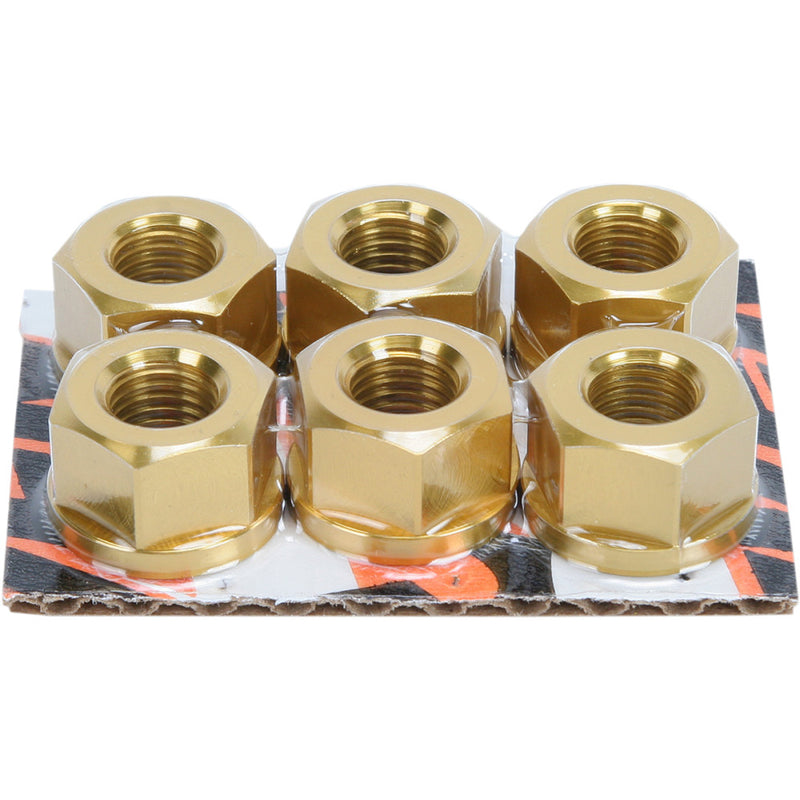 DRIVEN RACING Aluminum Sprocket Nuts - Gold - M10 x 1.25 DSNGD
