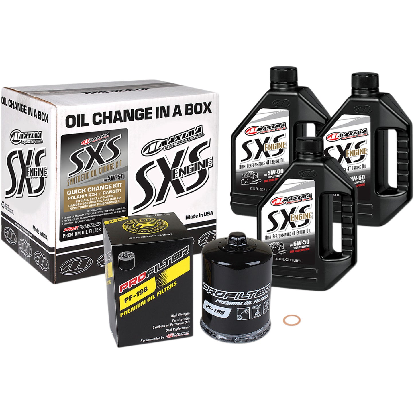 Maxima Racing Oil SXS Synthetic Oil Change Kit - Polaris - 5W-50 90-189013