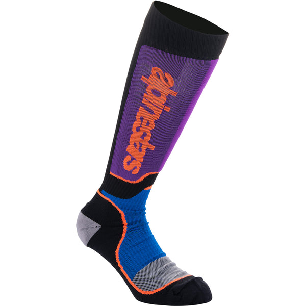 Alpinestars Youth MX Plus Socks - Black/Purple/Blue/Orange - Medium/Large 4742324-1246-ML