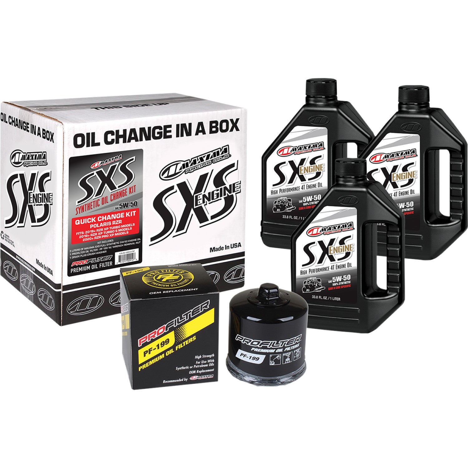 MAXIMA RACING OIL SXS Synthetic Oil Change Kit - Polaris Turbo - 5W-50 ...