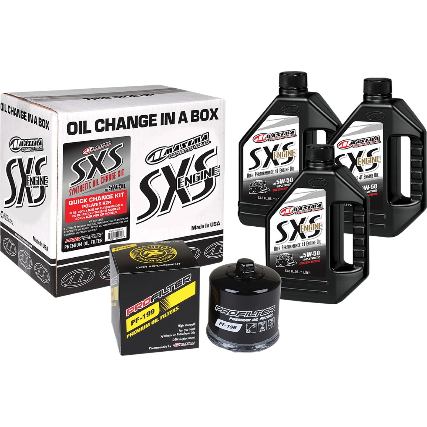 Maxima Racing Oil SXS Synthetic Oil Change Kit - Polaris Turbo - 5W-50 90-189013-TXP