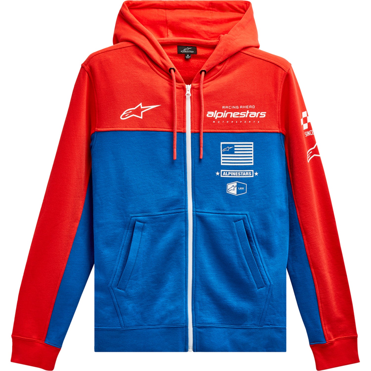 ALPINESTARS H Block Hoodie - Warm Red/Bright Blue - Medium 1213510703171M