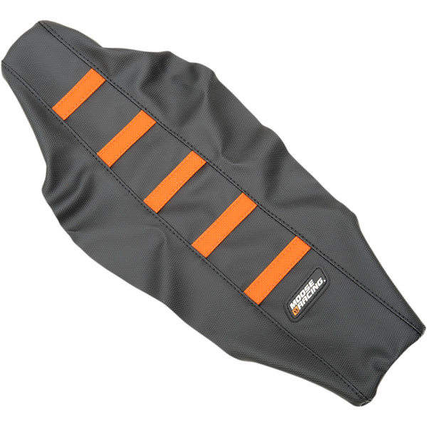 Moose Racing Ribbed Seat Cover - Black Cover/Orange Ribs - KTM KTM6516-336RT