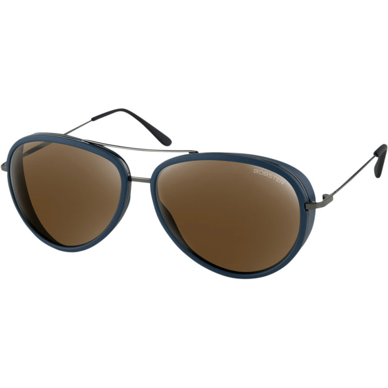 BOBSTER Ice Sunglasses - Matte Navy Gunmetal - Brown HD Silver Mirror Lens BICE101HD