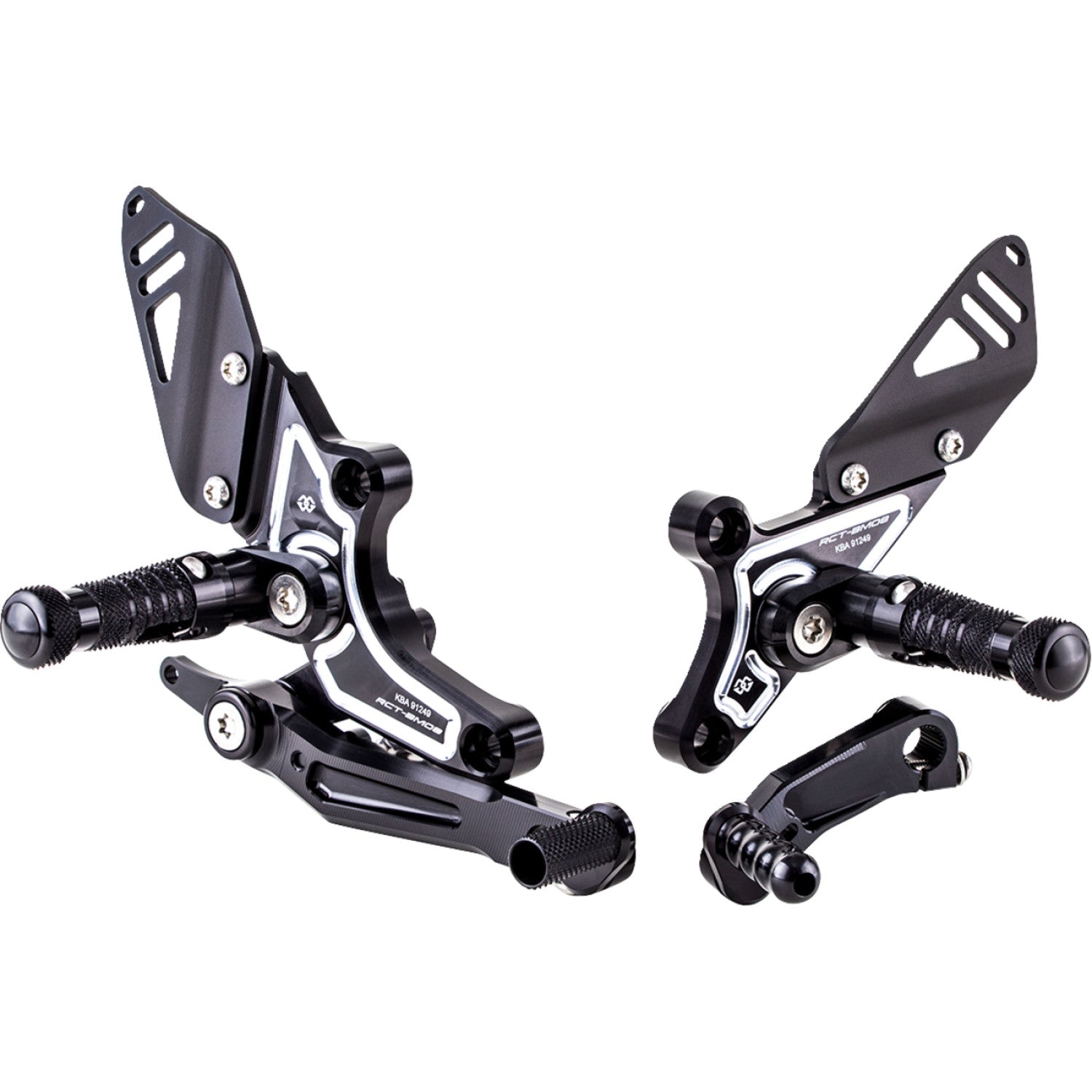 Gilles Tooling Adjustable Rearset - Black/Silver - BMW RCT10GT-BM08 | Rearsets Motorcycle