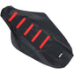 Moose Racing Ribbed Seat Cover - Black Cover/Red Ribs - Honda CR12500-331RT