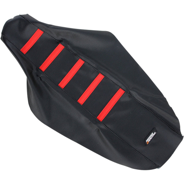 Moose Racing Ribbed Seat Cover - Black Cover/Red Ribs - Honda CR12500-331RT