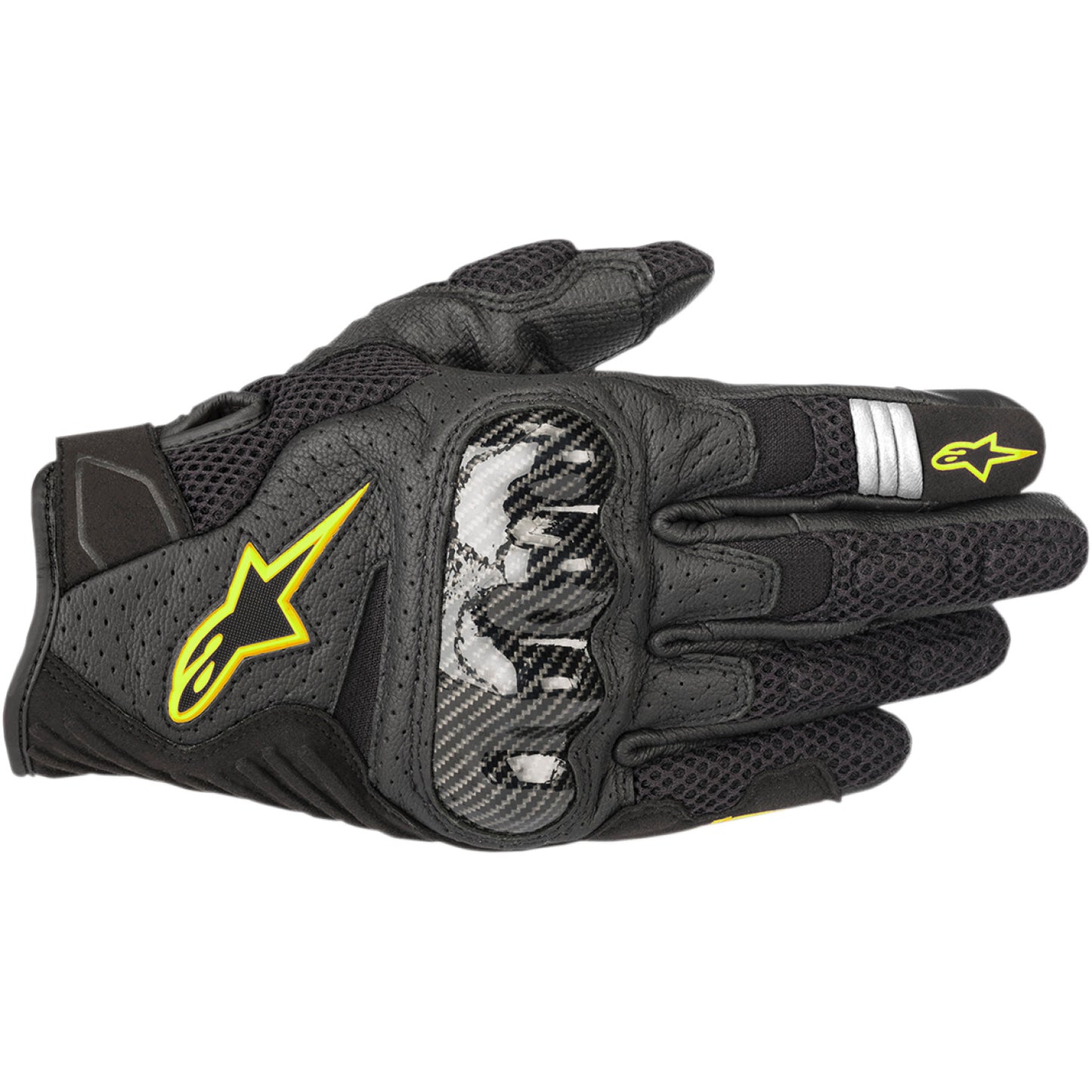 ALPINESTARS SMX-1 Air V2 Gloves - Black/Fluo Yellow - Large 3570518-155-L