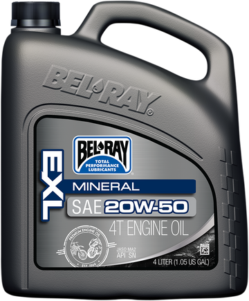 Bel-Ray EXL 4T Mineral Oil - 20W-50 - 4L 99100-B4LW