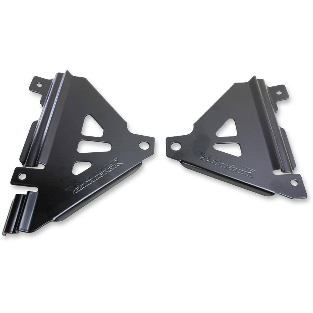 WORKS CONNECTION Radiator Brace Set - Black - Kawasaki 18-B299