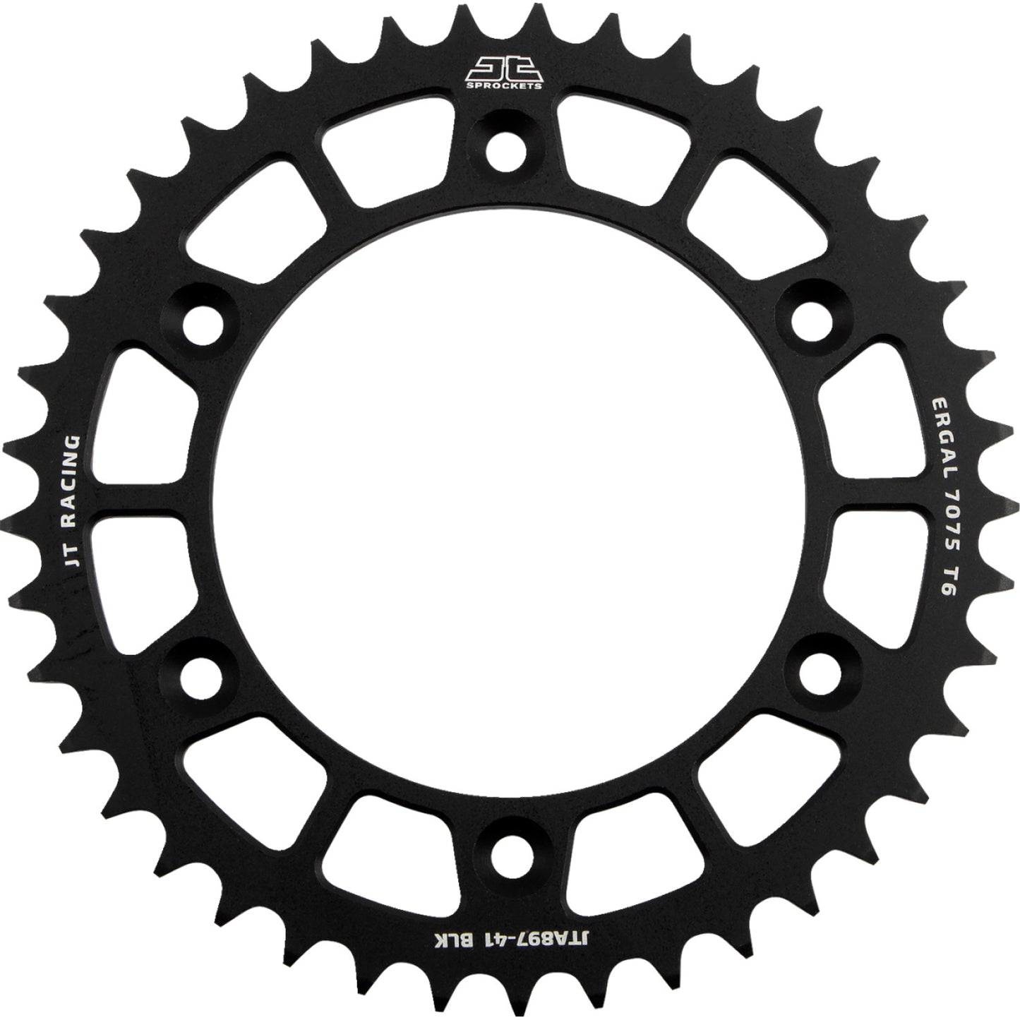 JT SPROCKETS Rear Sprocket - Black - 41 Tooth JTA897.41BLK by JT Rear Sprockets   Aluminum/Alloy