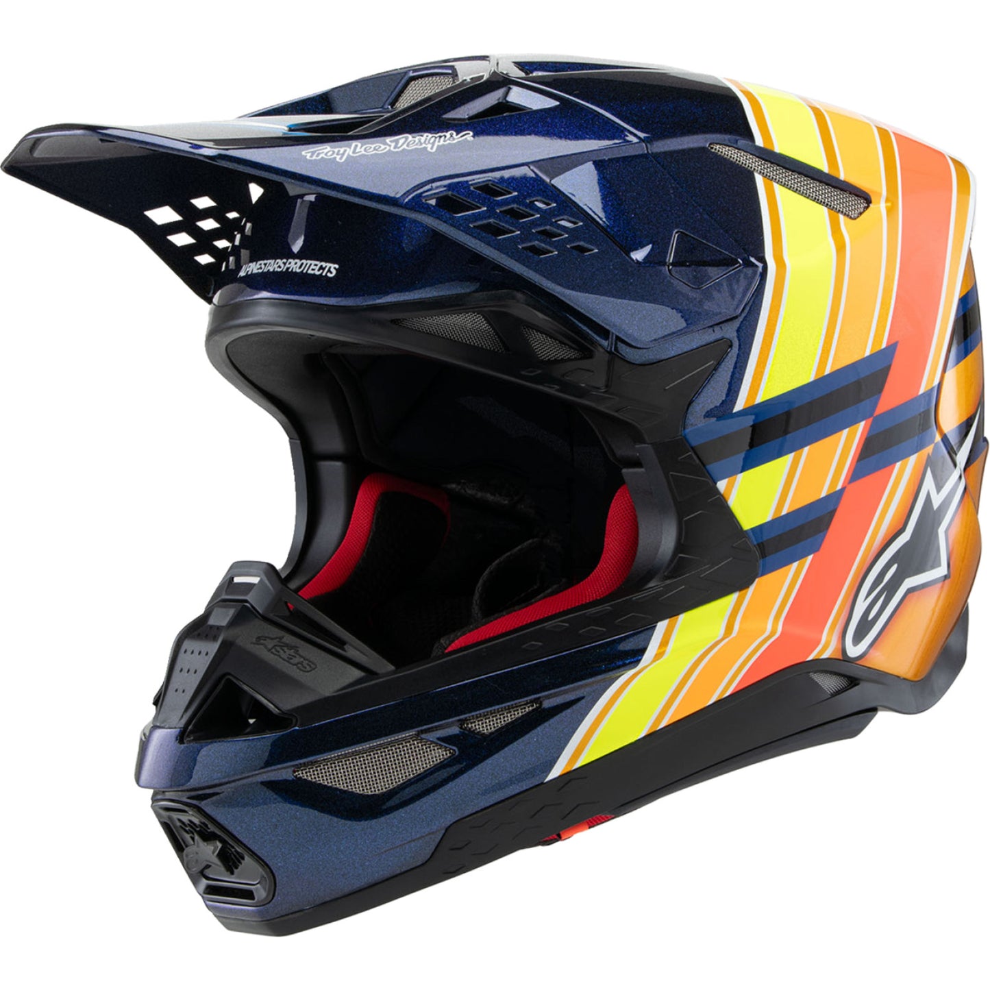 ALPINESTARS Supertech M10 Helmet - TLD Edition 25 - MIPS? - Gloss Dark Blue/Orange/Yellow/Fluo Red - Medium 8300225-7156-M