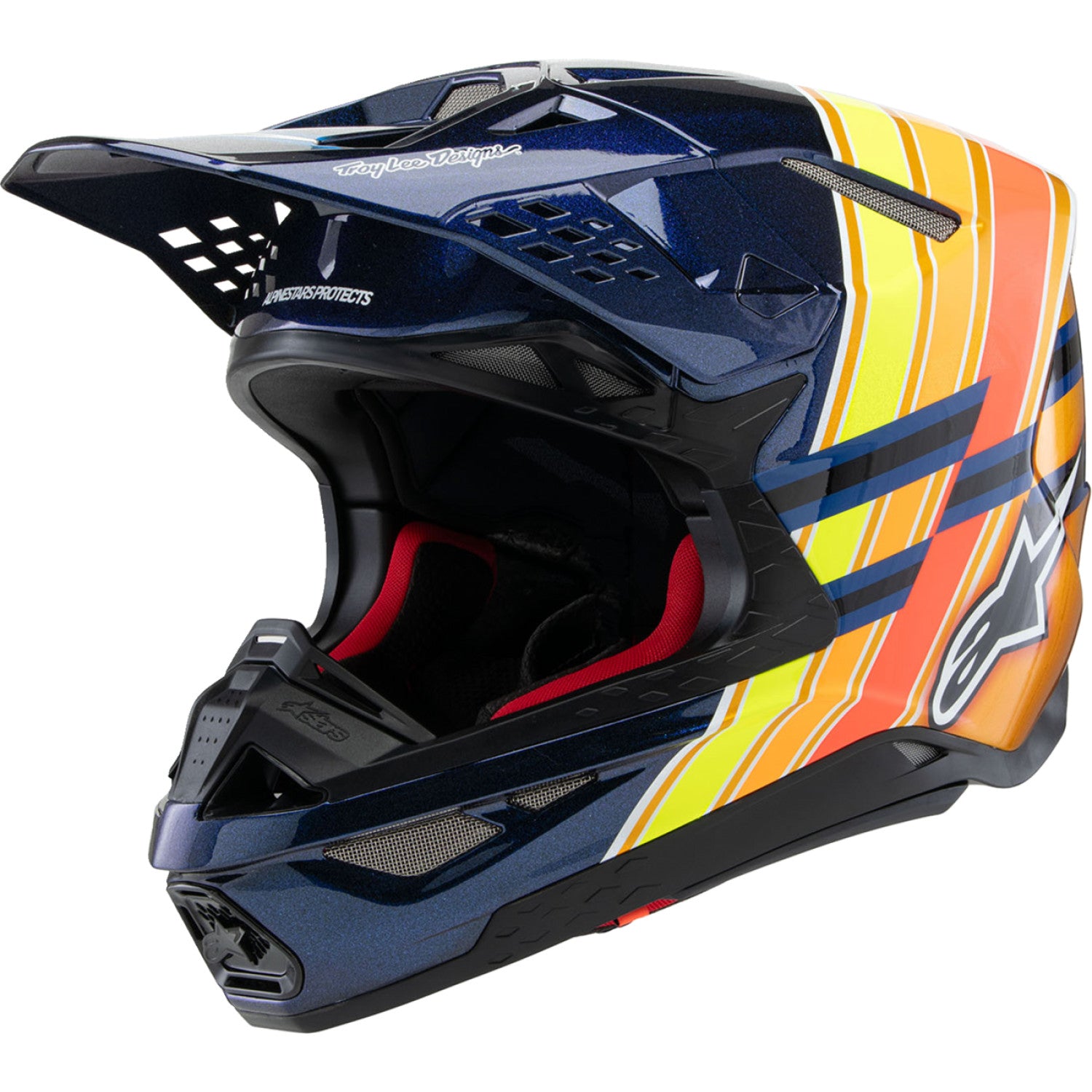 ALPINESTARS Supertech M10 Helmet - TLD Edition 25 - MIPS? - Gloss Dark Blue/Orange/Yellow/Fluo Red - Large 8300225-7156-L