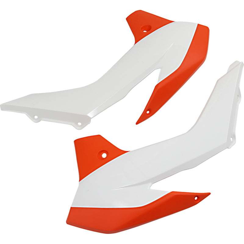Acerbis Radiator Shrouds - Orange/White 2314261088