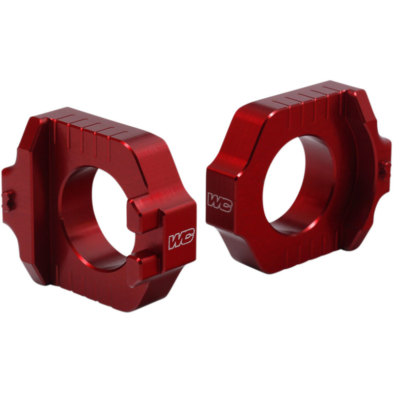 WORKS CONNECTION Elite Axle Block - Red - Yamaha 17-270