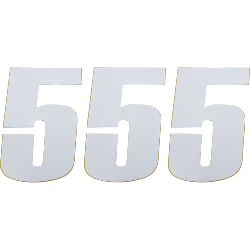 Moose Racing Race Number 5 - White - 6" 80105