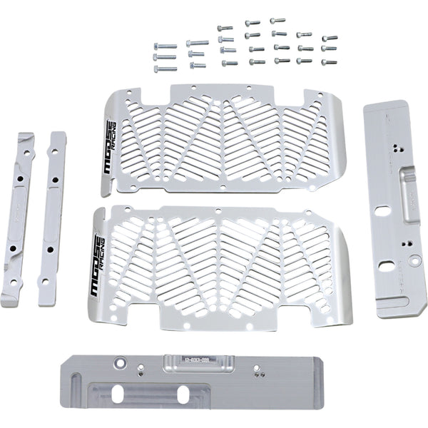 Moose Racing Radiator Guards - Brushed Aluminum - Sherco 12-9013