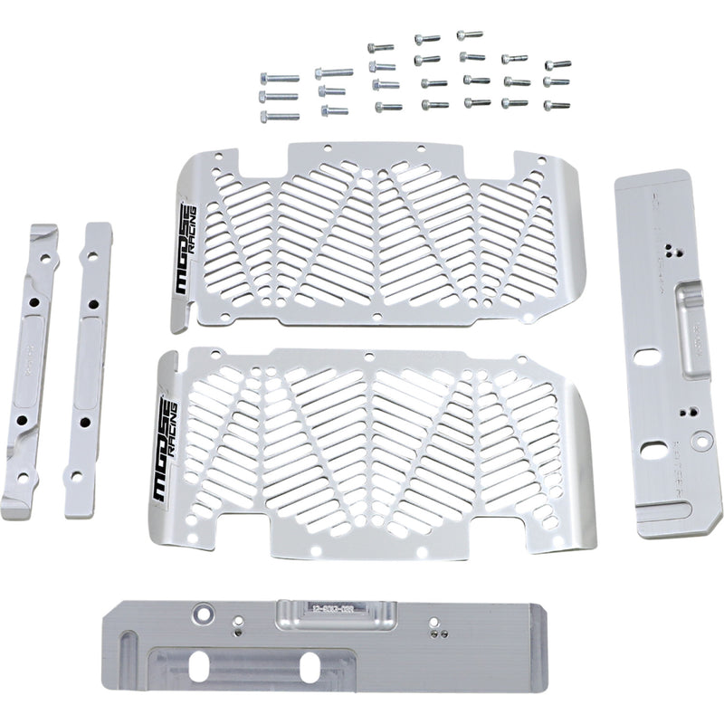 Moose Racing Radiator Guards - Brushed Aluminum - Sherco 12-9013